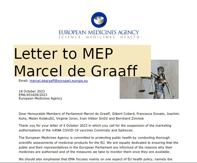 Letter to MEP Marcel de Graaff