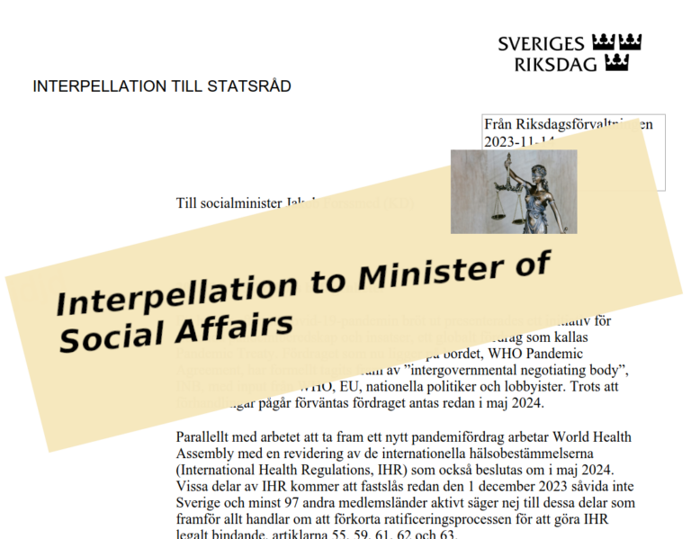 Interpellation to the Minister of Social Affairs