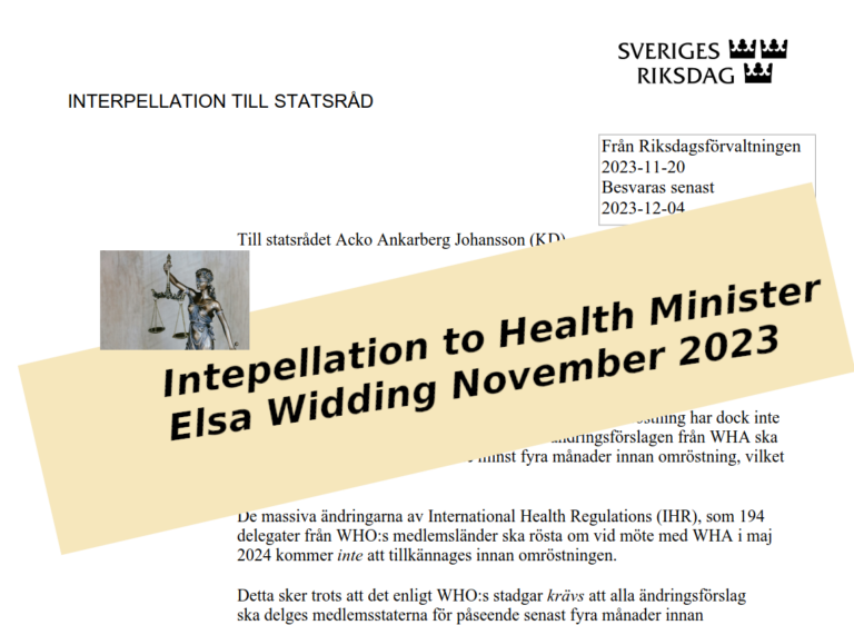 Interpellation to The Health Minister