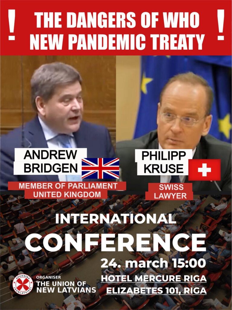 International Conference 24 March 15.00The Dangers of WHO, New Pandemic Treaty