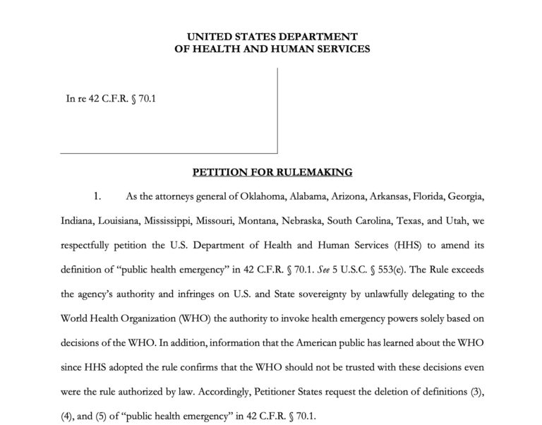 2022: Attorneys General from 15 states Petition Against the WHO