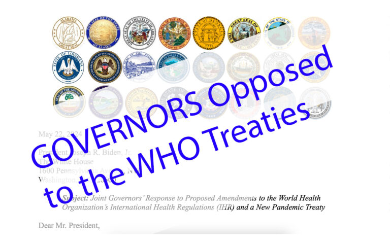 24 US Governors Sign Letter Against the WHO Treaties