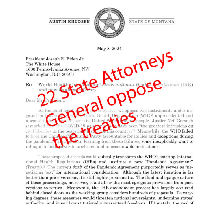 22 State Attorneys General Oppose the WHO Treaties