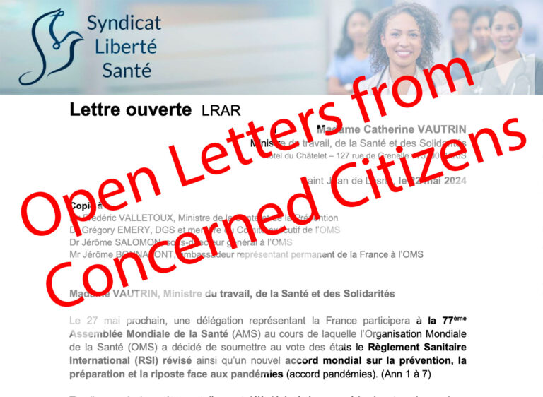 Open Letters from Citizens about the WHO Treaties
