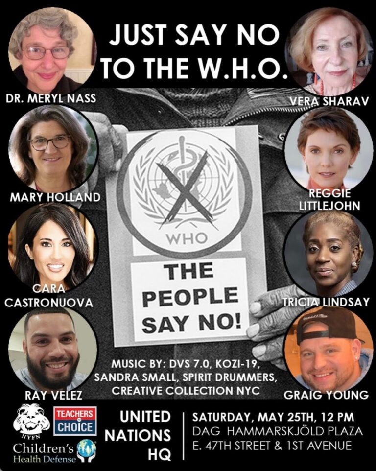 Rally May 25 – Just say No to the w.h.o.