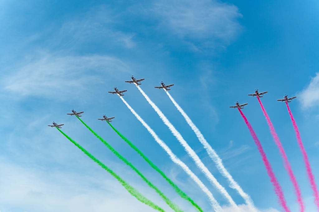 Airshow with Flag of Mexico